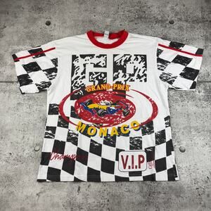 Vintage Monaco Grand-Prix AOP F1 Racing Shirt XL 22x26.5